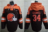 Nike Browns 34 Isaiah Crowell Brown All Stitched Hooded Sweatshirt,baseball caps,new era cap wholesale,wholesale hats